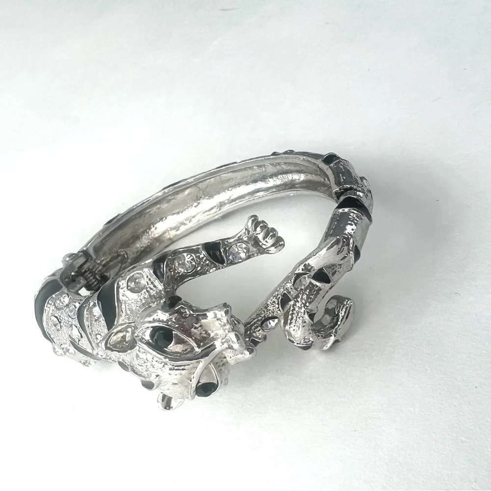 Rhinestone Panther Bangle - Picture 3 of 7